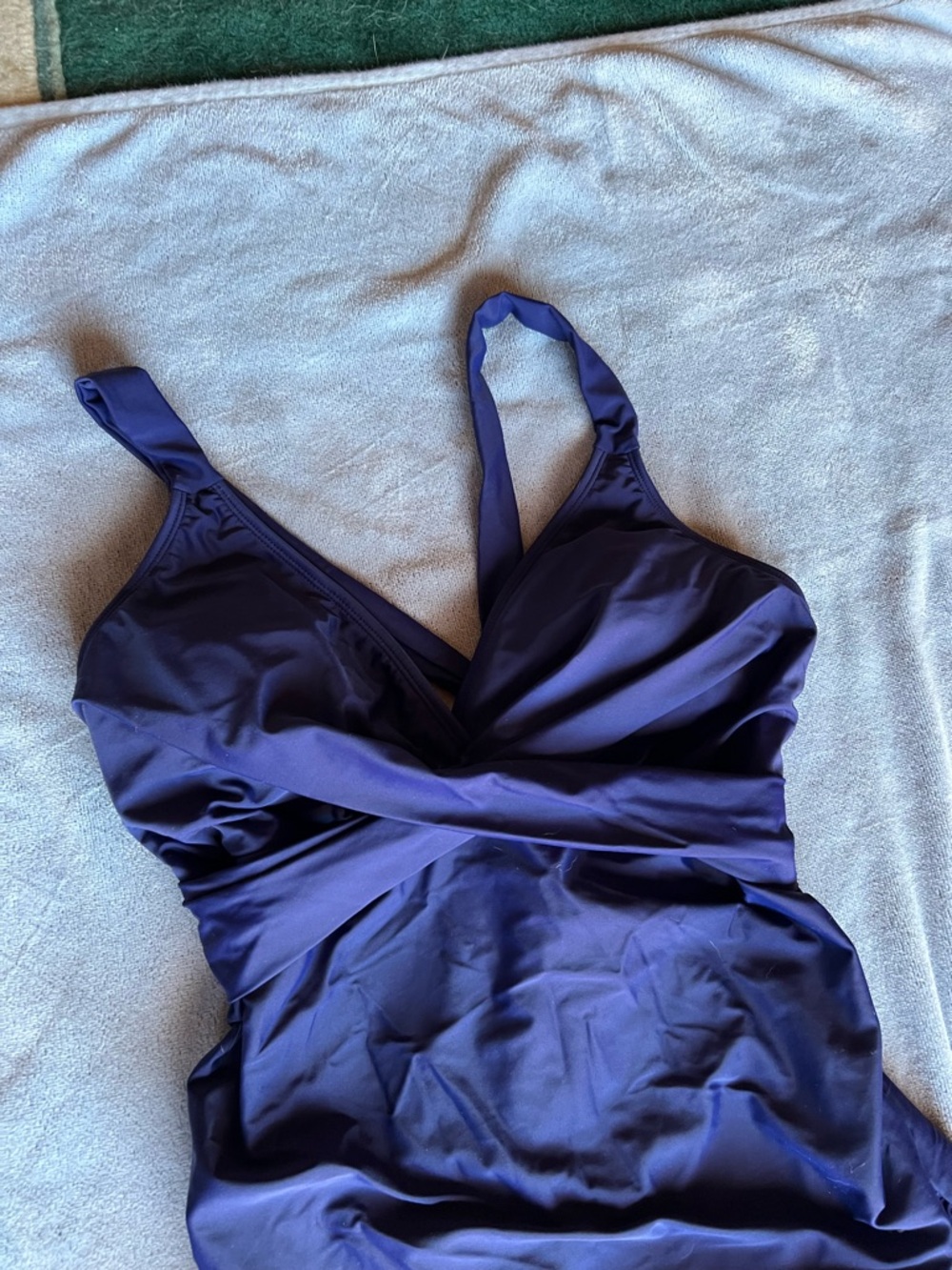 Navy Two-Piece Ruffle Hem Swimsuit - Picture 2 of 4